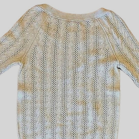 American Eagle Aztec Cable Knit Sweater Tribal Textured Boat Neck Dressy Casual - Picture 8 of 16